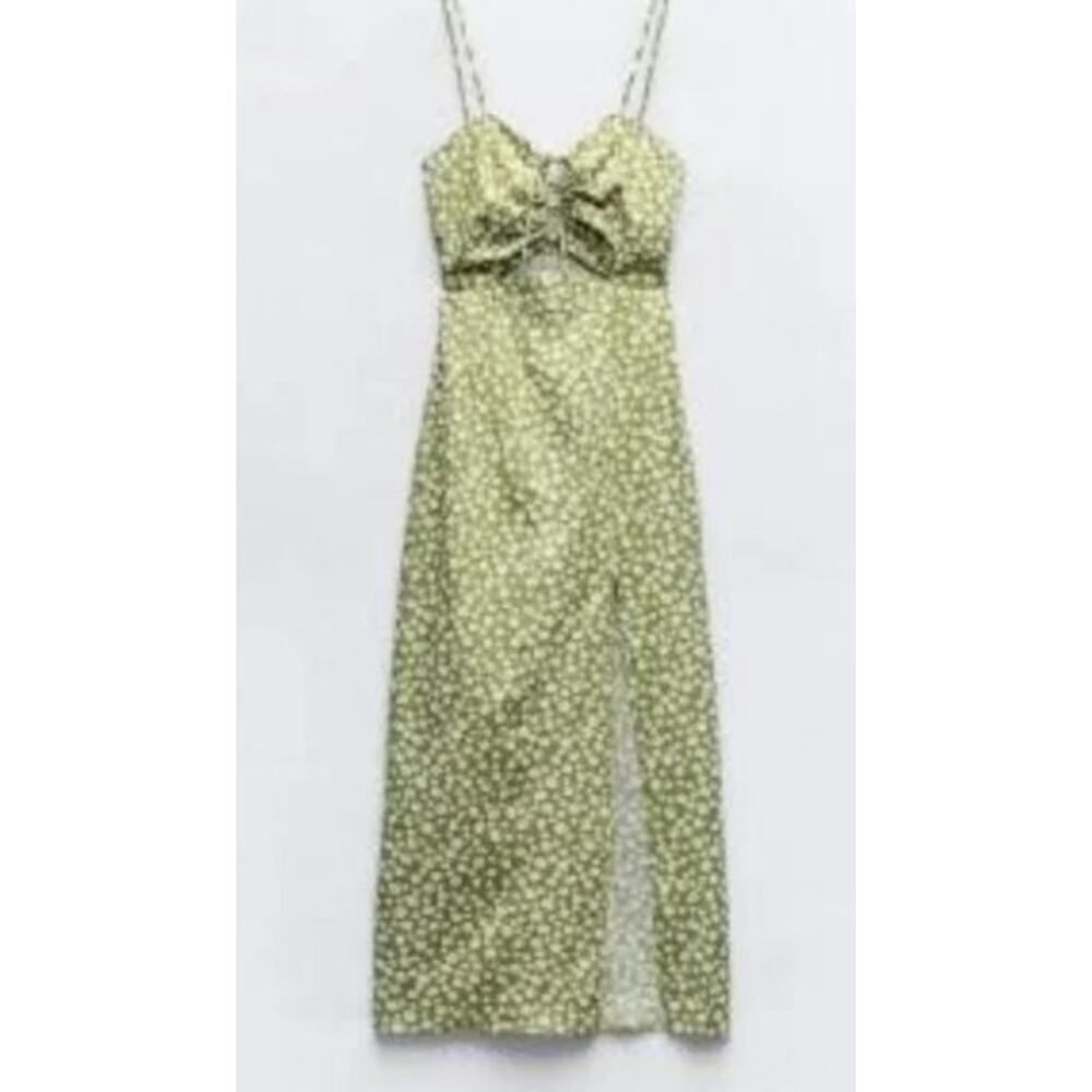 NWT Zara Linen Blend Floral Print Midi Dress Sz. XL - Picture 3 of 8